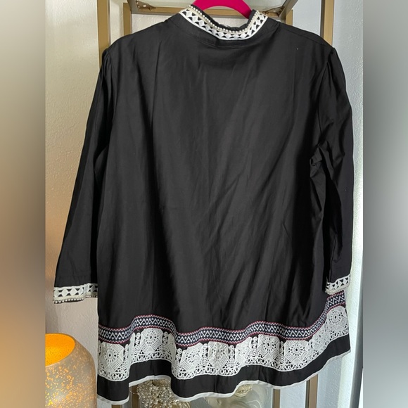 Black Elegant Embellished Linen Jacket | New | 16 | Couer de Vogue - Picture 2 of 11